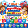 EduKIT Memorama de Inglés Básico para Primaria | 120 Tarjetas, 6 Sets y Portal con Audio en Inglés