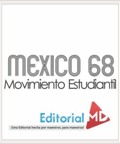 Portada del libro con el título "Movimiento Estudiantil de 1968" en letras negras negritas en la parte superior, y debajo, el logo de Editorial MD que incluye una letra roja y