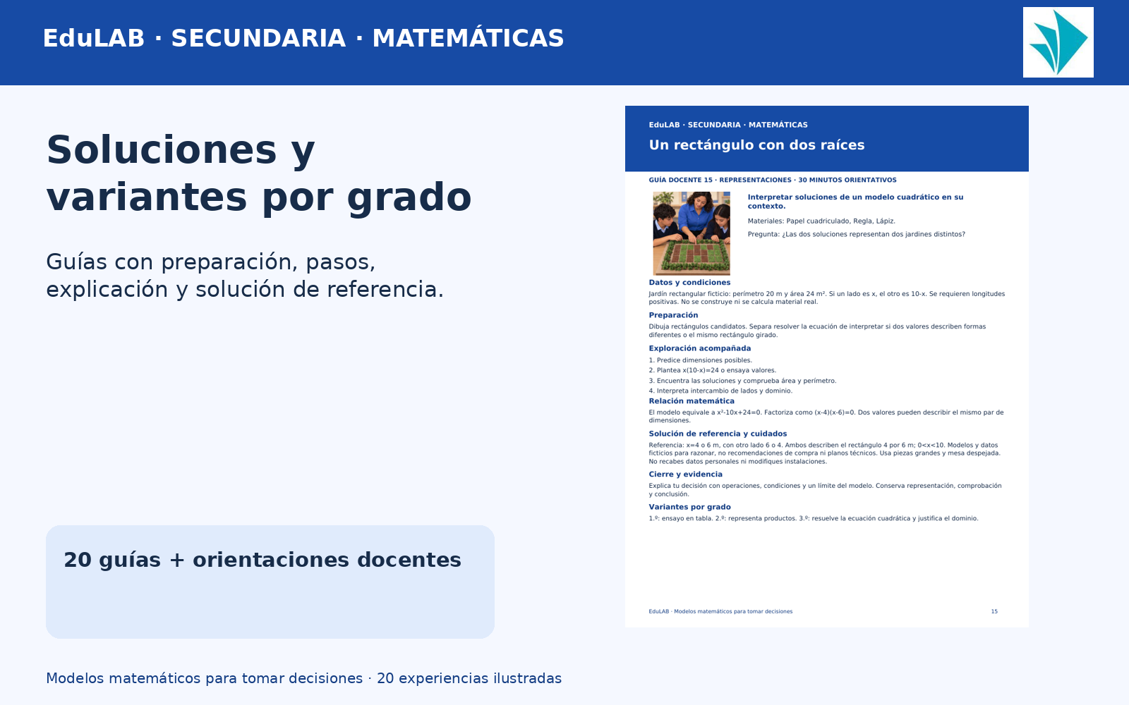 Modelos matemáticos para tomar decisiones | Matemáticas, secundaria 1.º a 3.º | 20 experiencias, fichas y recursos editables 4 Modelos matemáticos para tomar decisiones | Matemáticas, secundaria 1.º a 3.º | 20 experiencias, fichas y recursos editables - Imagen 4
