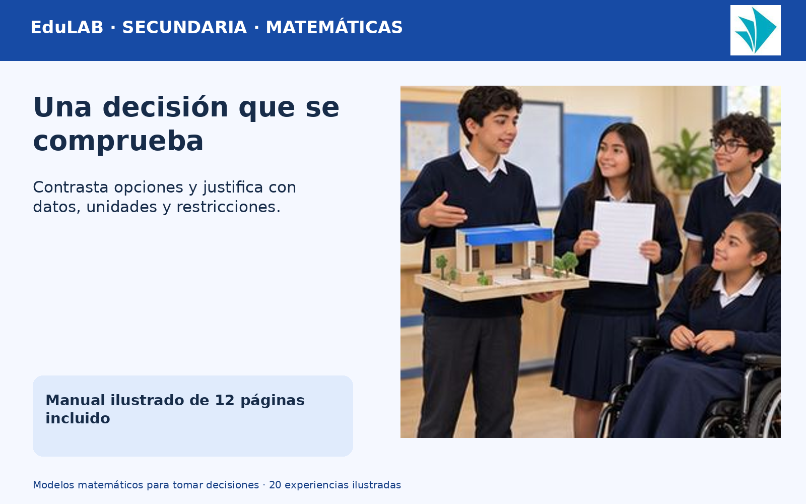Modelos matemáticos para tomar decisiones | Matemáticas, secundaria 1.º a 3.º | 20 experiencias, fichas y recursos editables 7 Modelos matemáticos para tomar decisiones | Matemáticas, secundaria 1.º a 3.º | 20 experiencias, fichas y recursos editables - Imagen 7