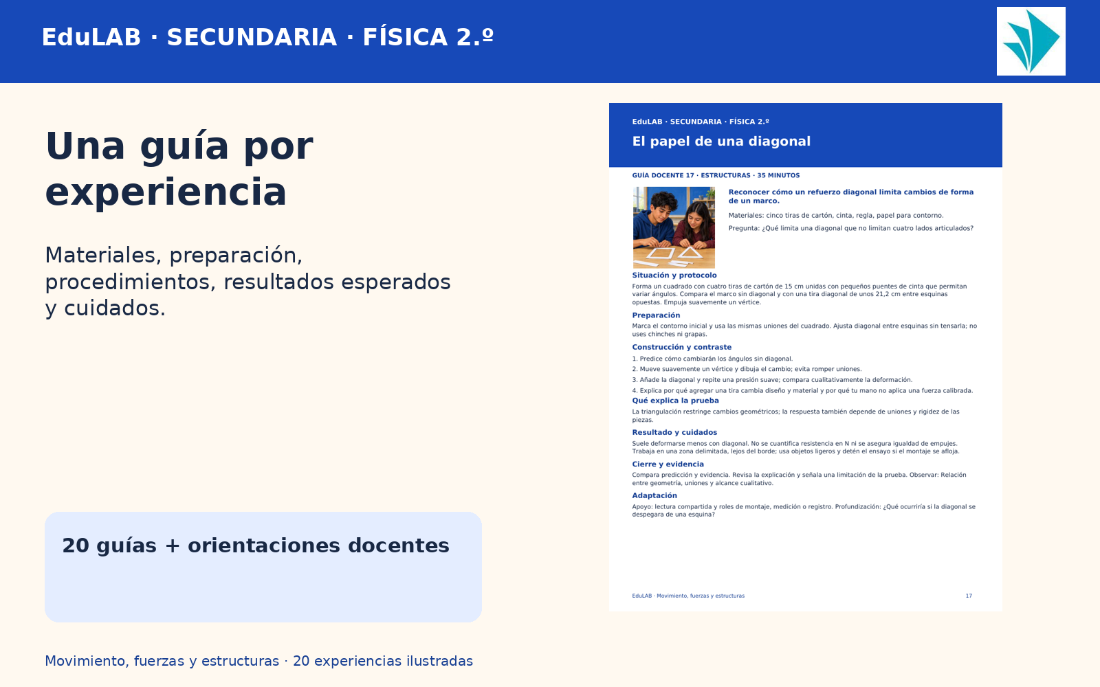 Movimiento, fuerzas y estructuras | Física Secundaria 2.º | 20 experiencias y 49 recursos 4 Movimiento, fuerzas y estructuras | Física Secundaria 2.º | 20 experiencias y 49 recursos - Imagen 4