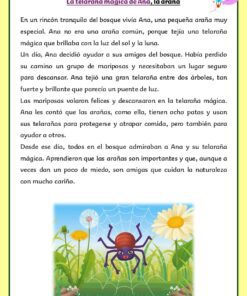 Página con un cuento infantil español titulado 