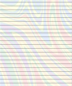 Un fondo jaspeado de colores pastel con patrones suaves y ondulados en tonos de rosa, azul, amarillo y verde. Se superponen líneas horizontales espaciadas uniformemente a lo largo de toda la imagen, que recuerdan al Arte Abstracto, perfectas para un elegante Journal/Cuaderno de Notas Arte Abstracto.