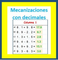 Generador De Fichas de Trabajo | Mecanizaciones Con Decimales