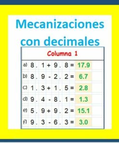 Generador De Fichas de Trabajo | Mecanizaciones Con Decimales