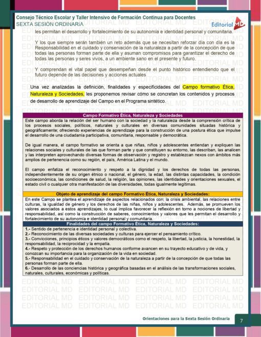 Orientaciones Sexta Sesion Ordinaria Primaria MD page 0007