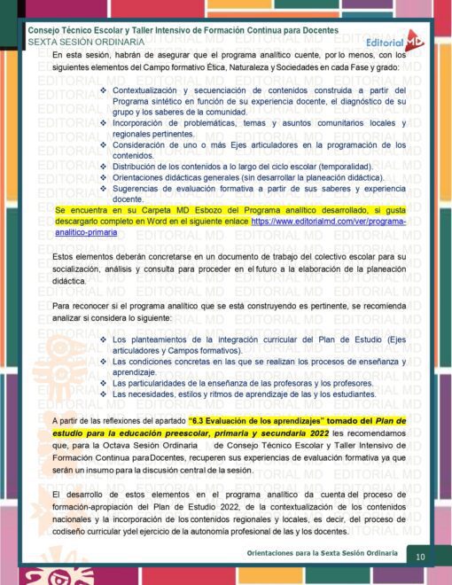 Orientaciones Sexta Sesion Ordinaria Primaria MD page 0010