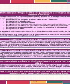 Tema 2 Contestado: Programa Analítico CTE NEM 2025 - 2026 (Todos los Niveles) 17 Un documento educativo en español destaca las estrategias para manejar los contenidos educativos, incluida la identificación de estrategias nacionales, la articulación de contenidos entre los distintos grados y la selección de contenidos disciplinares para el aprendizaje basado en problemas.