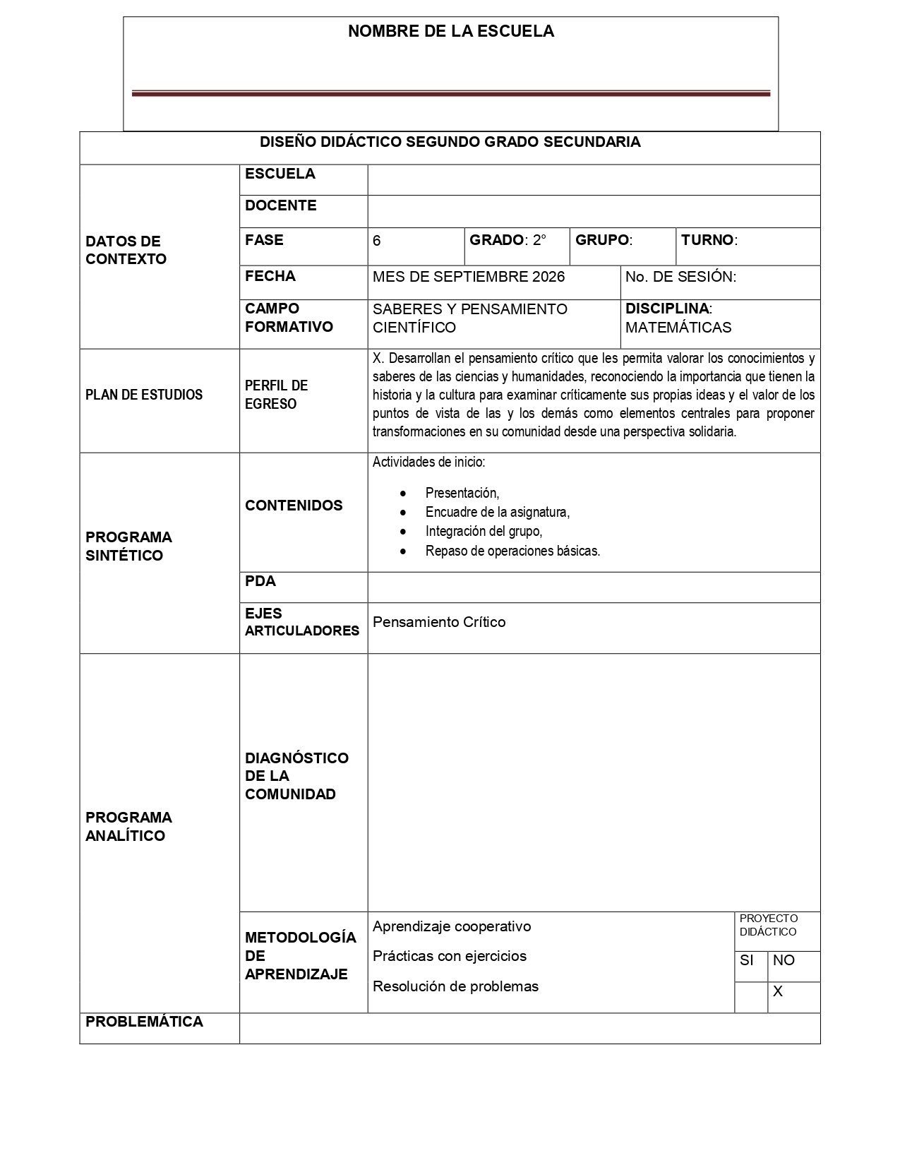 PLANEACION MATEMATICAS SECUNDARIA SEGUNDO GRADO SEPTIEMBRE 2 PLANEACION MATEMATICAS SECUNDARIA SEGUNDO GRADO SEPTIEMBRE - Imagen 2