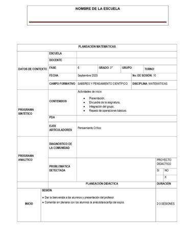 PLANEACION MATEMATICAS TERCER GRADO DE SECUNDARIA - Image 2