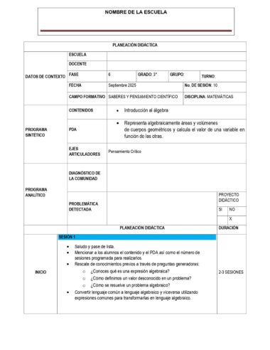 PLANEACION MATEMATICAS TERCER GRADO DE SECUNDARIA - Image 7