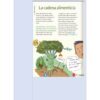 PLANEACIONES DE VIDA SALUDABLE SECUNDARIA TOMO 3 11 Una página en español explica la cadena alimentaria, mostrando un árbol, el sol y una persona. El texto destaca el papel de las plantas en la conversión de la luz solar en energía, la producción de oxígeno y el mantenimiento de la vida. Hay un globo de diálogo de la persona.