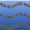 Hoja de cálculo para informe y gráficas de resultados de la evaluación diagnóstica.