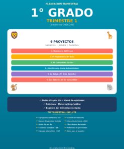 Planeación Trimestral 1° de Primaria | Trimestre 1 | NEM 2026-2027 | Word Editable + PDF + Juegos + Audios + Material Imprimible