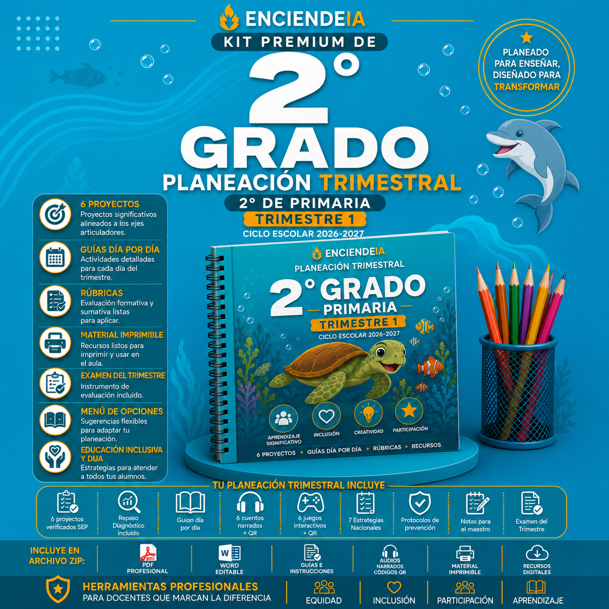 Planeación Trimestral Premium 2.º de Primaria | Trimestre 1 | NEM 2026-2027 | Word Editable + PDF + Audios + Juegos Interactivos 1 Planeación Trimestral Premium 2.º de Primaria | Trimestre 1 | NEM 2026-2027 | Word Editable + PDF + Audios + Juegos Interactivos