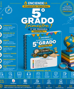 Planeación Trimestral Premium | 5.º de Primaria | Trimestre 1 | NEM 2026-2027 | Word 100 % Editable + PDF + Audios + Juegos Interactivos