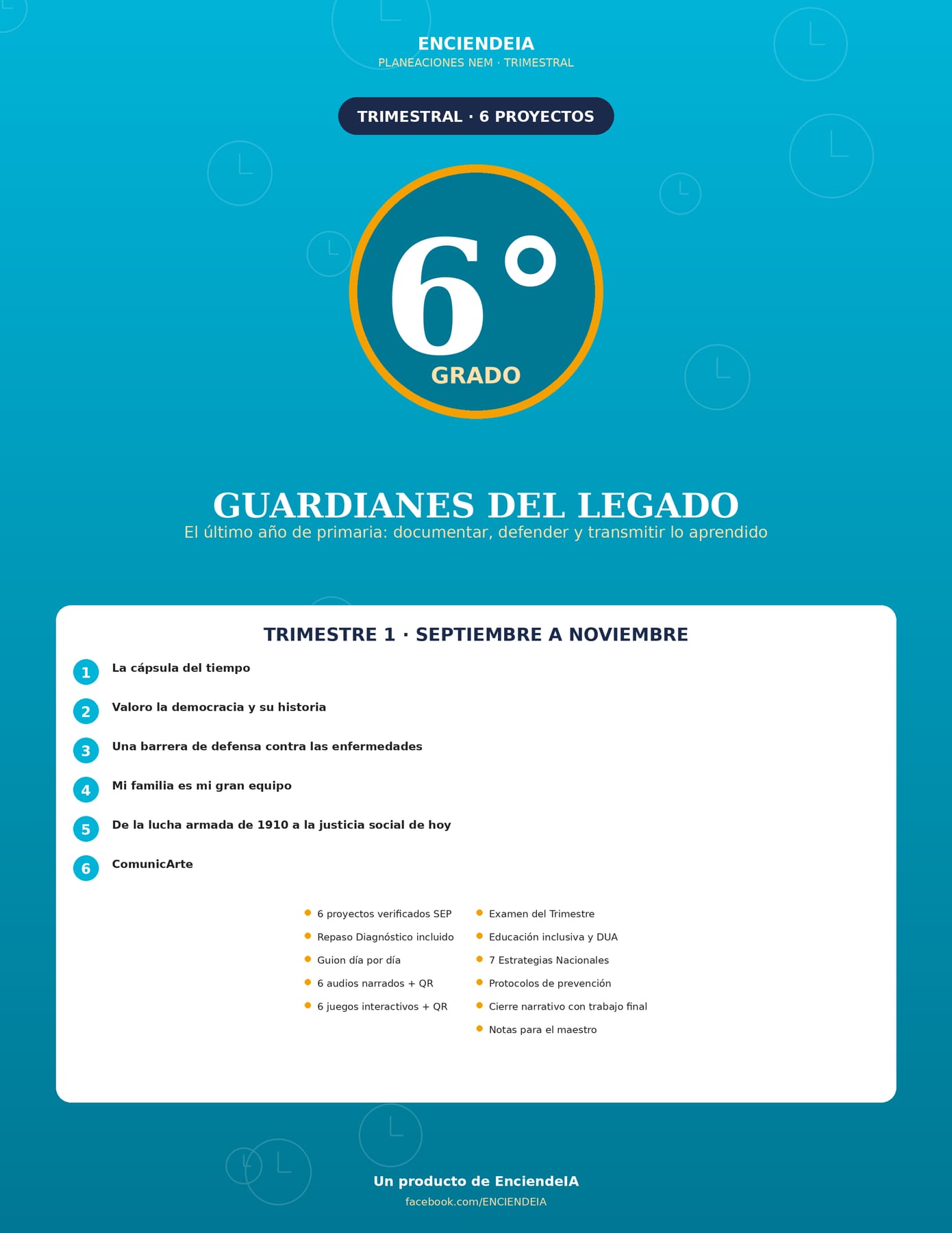 Planeación Trimestral Premium | 6.º de Primaria | Trimestre 1 | NEM 2026-2027 | Word 100 % Editable + PDF + Audios + Juegos Interactivos 1 Planeación Trimestral Premium | 6.º de Primaria | Trimestre 1 | NEM 2026-2027 | Word 100 % Editable + PDF + Audios + Juegos Interactivos