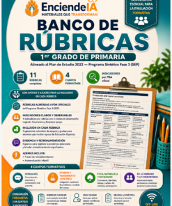 BANCO DE RÚBRICAS 1.º GRADO | Evalúa, Retroalimenta y Da Seguimiento con PDA | PDF + WORD + EXCEL