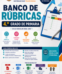 Sistema de Evaluación Formativa 4.º Grado NEM: Rúbricas por PDA y Tablero Analítico en Excel