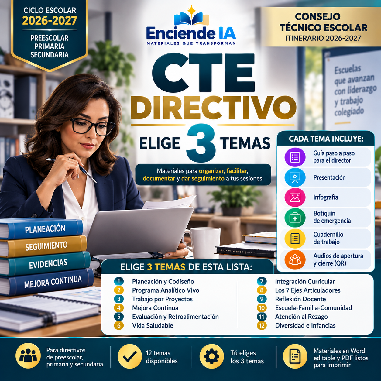 CTE Directivo 2026-2027 | Elige 3 Temas con Materiales Editables 1 CTE Directivo 2026-2027 | Elige 3 Temas con Materiales Editables