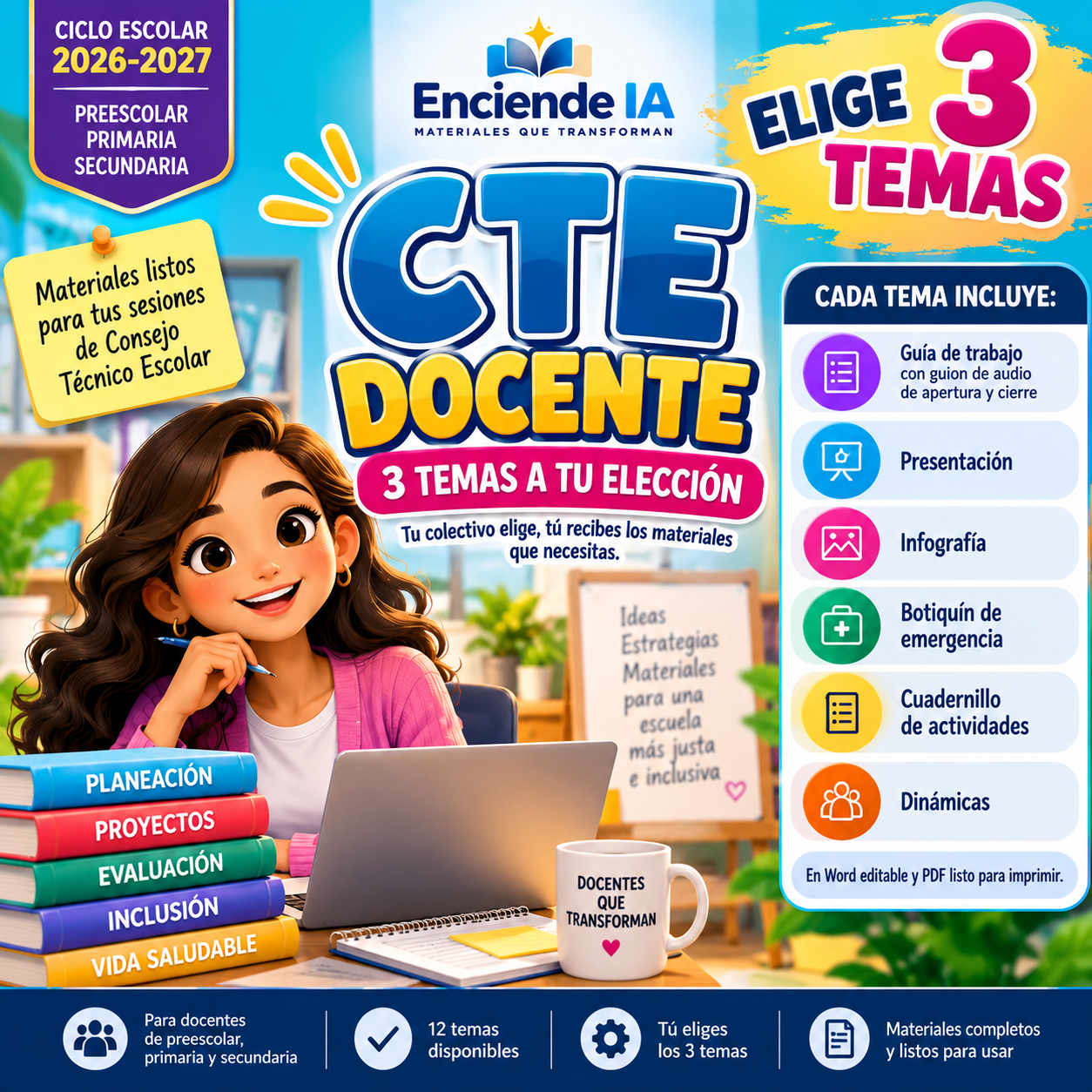 CTE Docente 2026-2027 | Elige 3 Temas con Materiales Editables 1 CTE Docente 2026-2027 | Elige 3 Temas con Materiales Editables