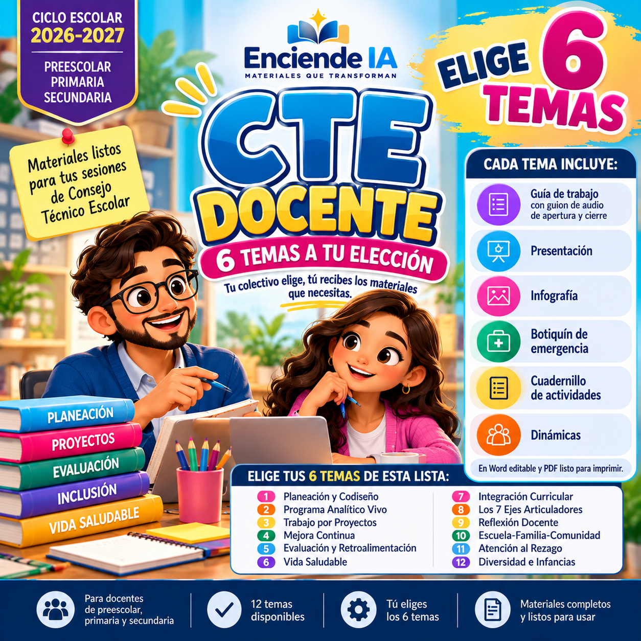 CTE Docente 2026-2027 | Elige 6 Temas con Materiales Editables 1 CTE Docente 2026-2027 | Elige 6 Temas con Materiales Editables
