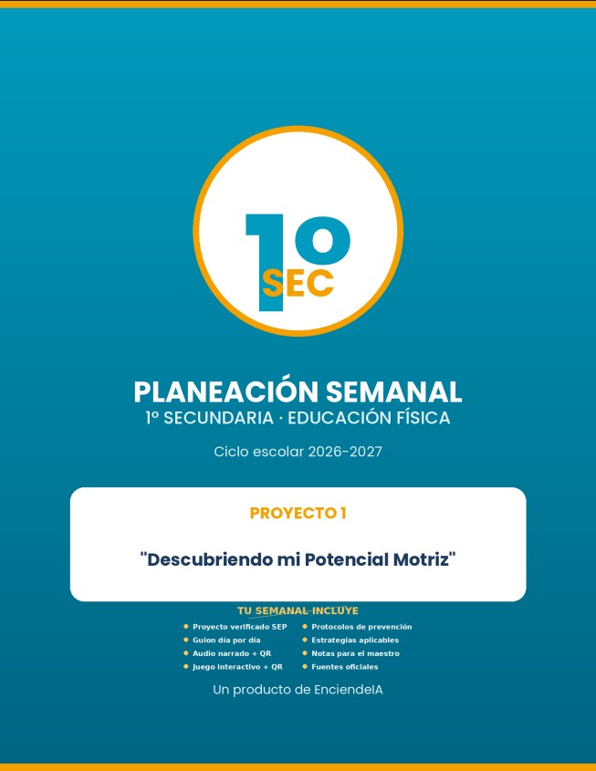 Planeación Semanal 1° Secundaria NEM — Educación Física — Proyecto "Descubriendo mi Potencial Motriz" — Trimestre 1 (Editable) 1 Planeación Semanal 1° Secundaria NEM — Educación Física — Proyecto "Descubriendo mi Potencial Motriz" — Trimestre 1 (Editable)