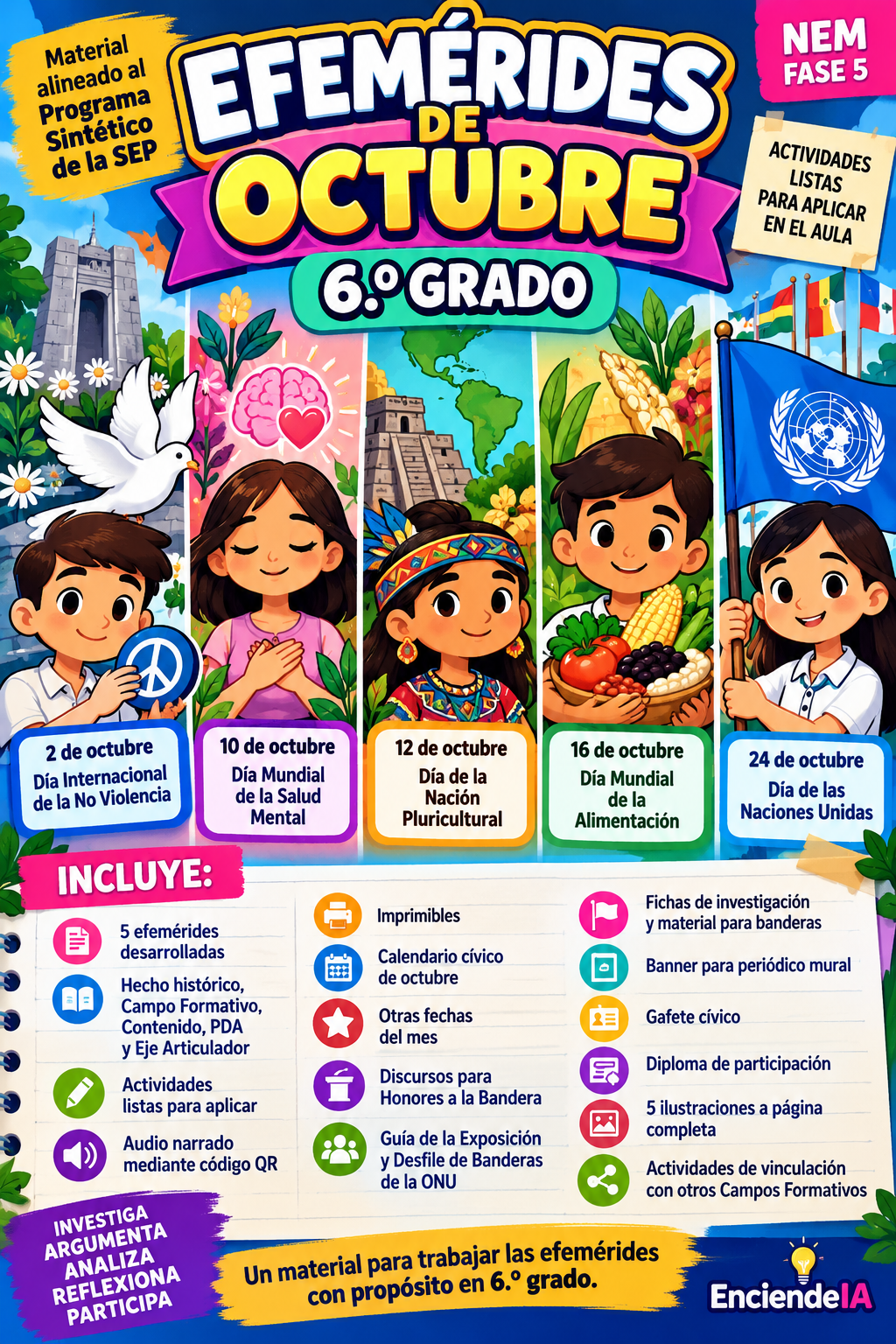 Efemérides de Octubre – Sexto Grado | NEM Fase 5 1 Efemérides de Octubre – Sexto Grado | NEM Fase 5