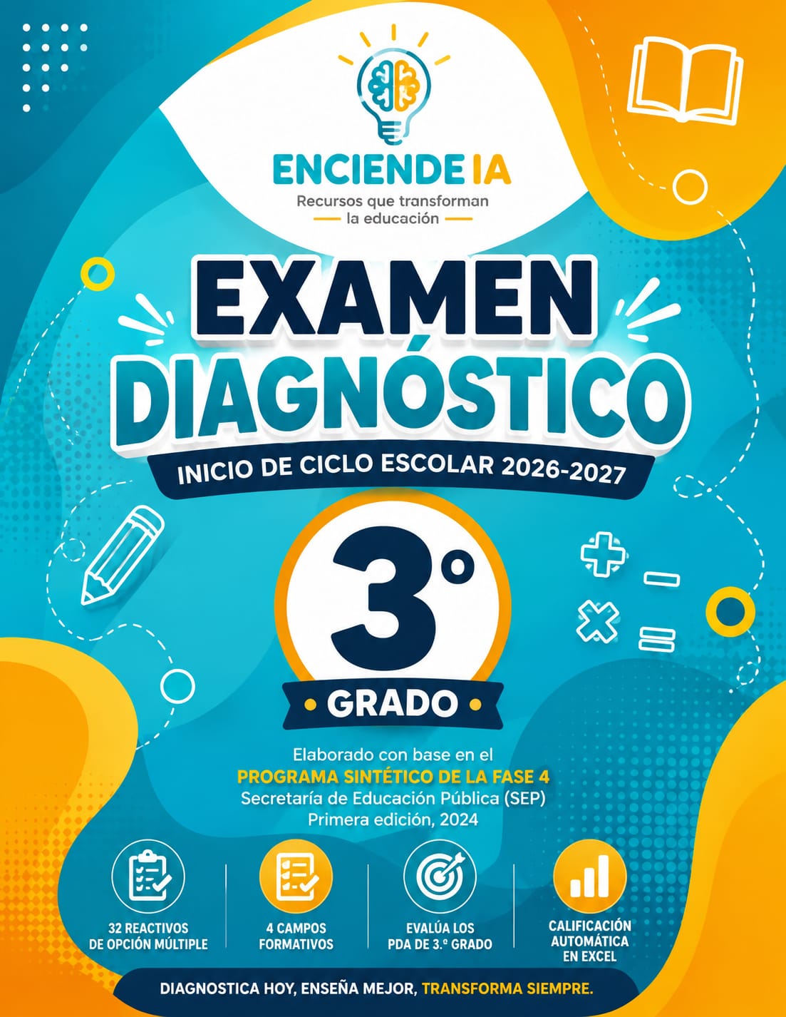 Examen Diagnóstico 3.º Grado 2026-2027 | Detecta Fortalezas y Áreas de Oportunidad 1 Examen Diagnóstico 3.º Grado 2026-2027 | Detecta Fortalezas y Áreas de Oportunidad