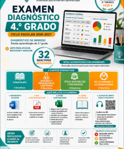 Evaluación Diagnóstica 4.º Grado | 32 Consignas de Desempeño + Excel de Resultados