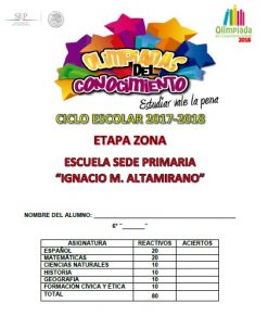 Examen de la Olimpiada del Conocimiento