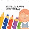 Afiche educativo titulado "Planeación argumentada preescolar: PLAN: LAS FIGURAS GEOMÉTRICAS" en el que aparecen grandes lápices de colores y una feliz joven de cabello rubio.