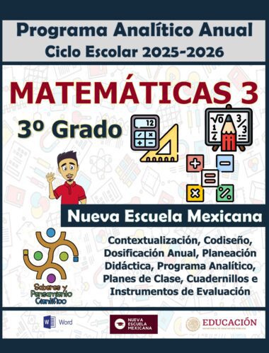 Programa Analítico Anual MATEMÁTICAS 3, Secundaria 3º (Ciclo Escolar 2025 – 2026)