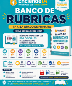 Banco de Rúbricas 1.º a 6.º | 66 Rúbricas para Evaluar, Retroalimentar y Dar Seguimiento