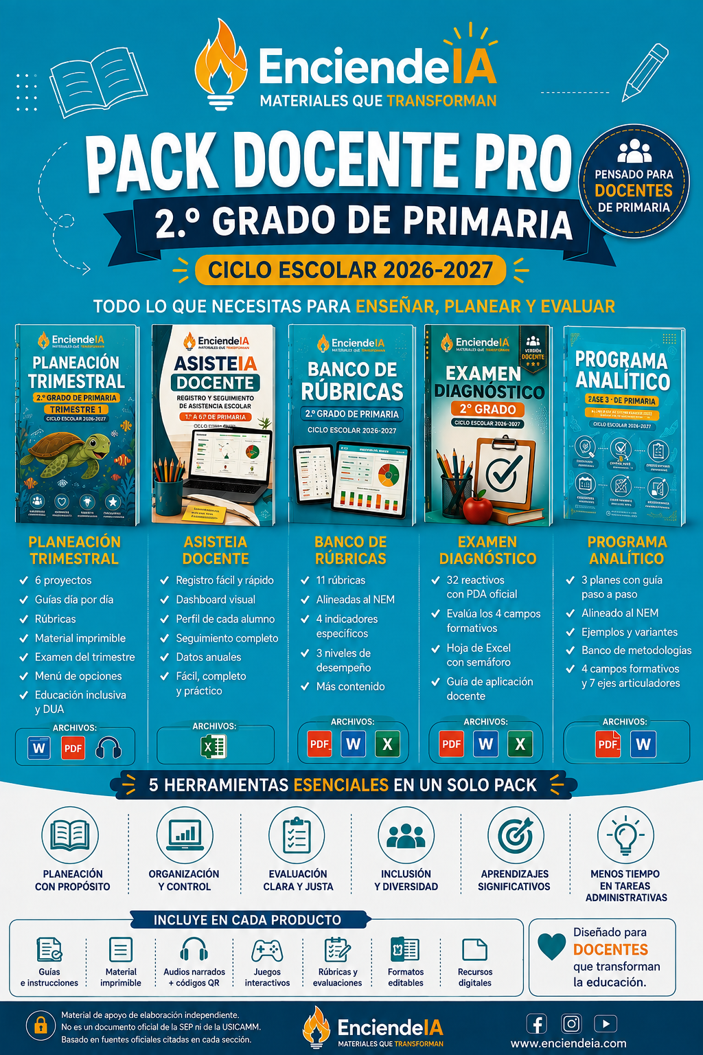 PACK DOCENTE PRO — 2.º GRADO DE PRIMARIA Ciclo Escolar 2026-2027 1 PACK DOCENTE PRO — 2.º GRADO DE PRIMARIA Ciclo Escolar 2026-2027