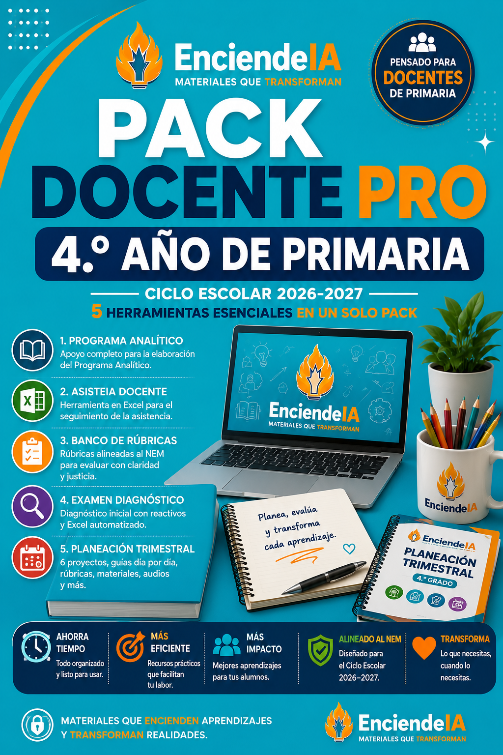 Pack Docente Pro 4.º Año | 5 Recursos para Docentes de Primaria | Ciclo 2026–2027 1 Pack Docente Pro 4.º Año | 5 Recursos para Docentes de Primaria | Ciclo 2026–2027