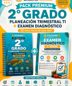 PACK PREMIUM 2.º GRADO: PLANEACIÓN TRIMESTRAL + EXAMEN DIAGNÓSTICO | CICLO 2026-2027