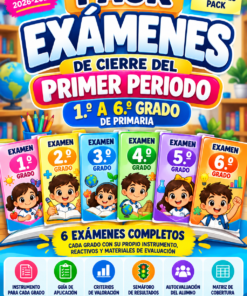 Pack Exámenes de Cierre del Primer Periodo · 1.º a 6.º de Primaria