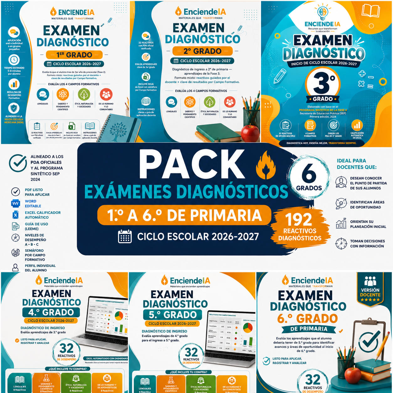 EVALUACION DIAGNÓSTICA 2026–2027 | PACK 6 EXÁMENES LISTOS PARA CONOCER EL PUNTO DE PARTIDA DE TU GRUPO 1 EVALUACION DIAGNÓSTICA 2026–2027 | PACK 6 EXÁMENES LISTOS PARA CONOCER EL PUNTO DE PARTIDA DE TU GRUPO