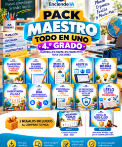 Pack Maestro Todo en Uno 4.º Grado de Primaria | Materiales Digitales para Docentes 2026-2027