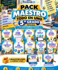 Pack Maestro Todo en Uno 5.º Grado de Primaria | Planeación, Evaluación, Inclusión, Innovación y Recursos Docentes 2026–2027