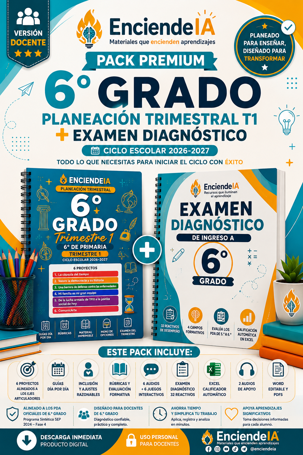 6.º GRADO | PLANEACIÓN TRIMESTRAL T1 + EXAMEN DIAGNÓSTICO | CICLO 2026-2027 1 6.º GRADO | PLANEACIÓN TRIMESTRAL T1 + EXAMEN DIAGNÓSTICO | CICLO 2026-2027