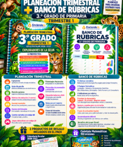 Pack Planeación Trimestral + Banco de Rúbricas 3.º Grado · Trimestre 1