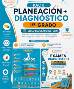 PACK PREMIUM 1.º GRADO | PLANEACIÓN TRIMESTRAL + EXAMEN DIAGNÓSTICO 2026-2027