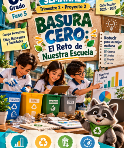 Planeación Semanal 6.º de Primaria · Trimestre 2 · Basura Cero | NEM 2026-2027 · STEAM