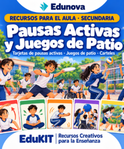 Pausas Activas y Juegos de Patio para Secundaria | 40 Tarjetas, 30 Juegos, 12 Rutinas y Portal Interactivo