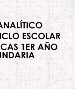 Plan Analítico 1er Año Secundaria Matemáticas