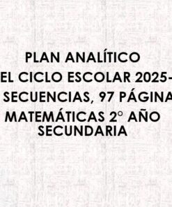 Plan Analítico 2° Año de Secundaria Matemáticas