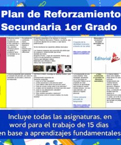 Plan de reforzamiento para Secundaria Generales, Técnicas y Telesecundaria (1er Grado)