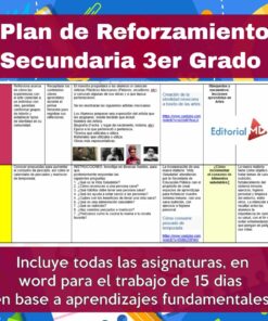 Plan de reforzamiento 3 grado de secundaria